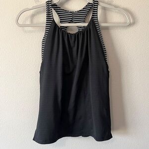 Ivivva by Lululemon Twist and Flow Tank Top Black/White Stripe Size Girls 10